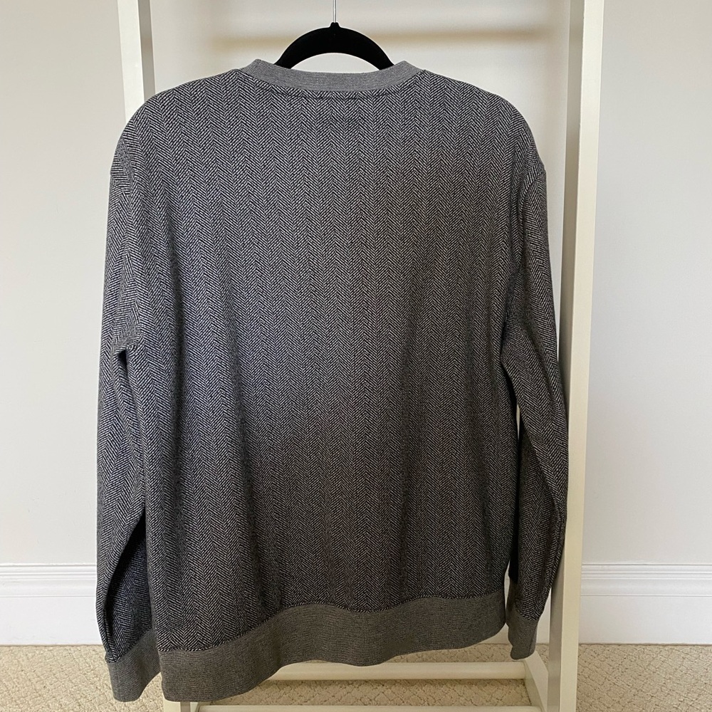 Express Grey Herringbone Pattern Sweater Relaxed … - image 2